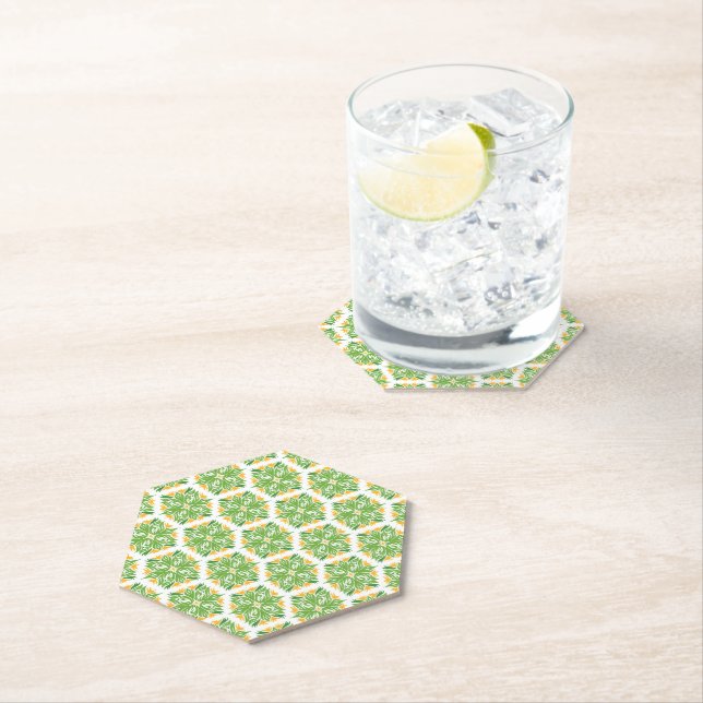 Posavasos De Papel Flores Verdes, Patrón De Flores, Patrón Floral (In situ)