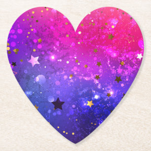 Posavasos De Papel Fondo azul rosa brillante