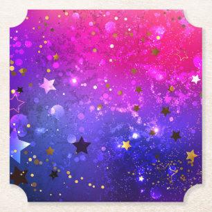 Posavasos De Papel Fondo azul rosa brillante