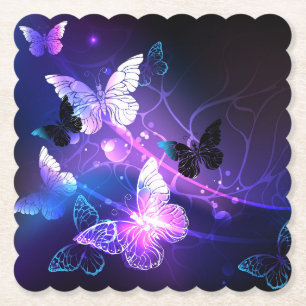 Posavasos De Papel Fondo con mariposas nocturnas