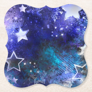 Posavasos De Papel Fondo espacial con estrellas