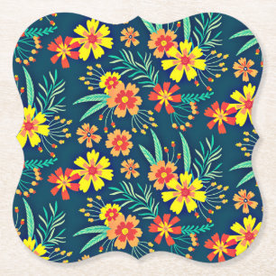 Posavasos De Papel Fondo Floral Hermoso Diseño-46566