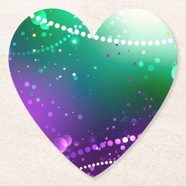 Posavasos De Papel Fondo morado festivo Mardi Gras (Anverso)