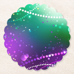 Posavasos De Papel Fondo morado festivo Mardi Gras