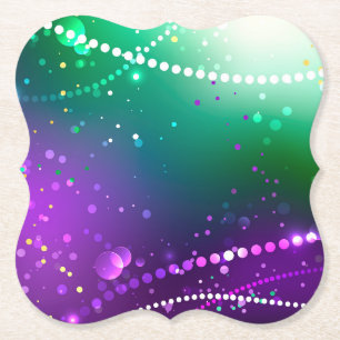 Posavasos De Papel Fondo morado festivo Mardi Gras