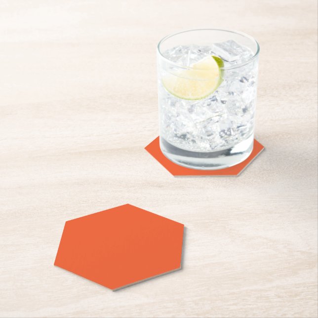 Posavasos De Papel Fondo Naranja Sólido Brillante (In situ)