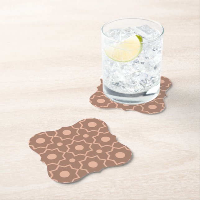 Posavasos De Papel Forma geométrica moderna Mocha Mousse Dusty Rosa (In situ)