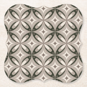 Posavasos De Papel Formas circulares retro beige y marrón