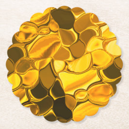 Posavasos De Papel Formas redondeadas en color dorado, brillante muy