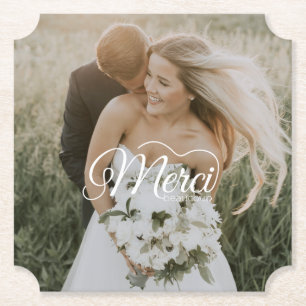 Posavasos De Papel Foto boda MGracias Beaucoup