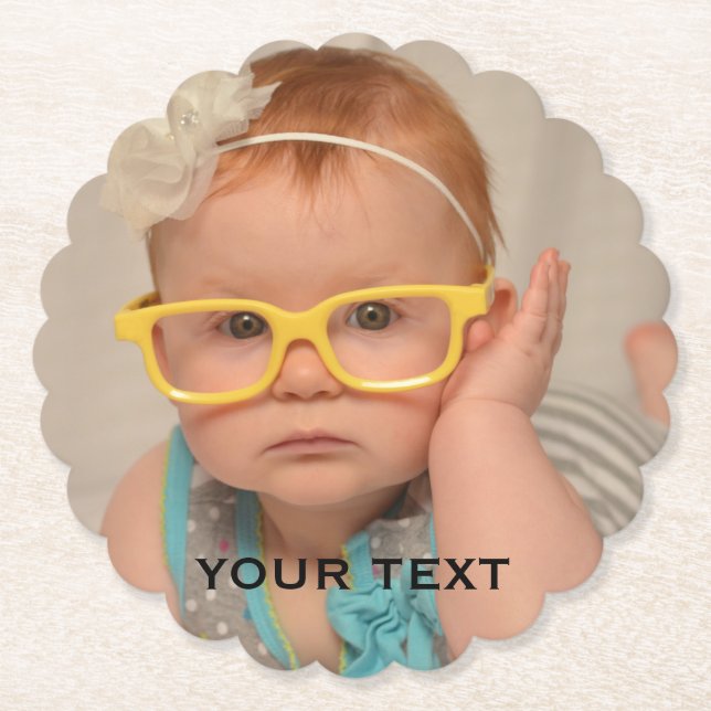 Posavasos De Papel Foto de la familia de niños pequeños  (Anverso)