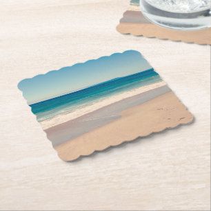 Posavasos De Papel Foto de playa océano azul escénico