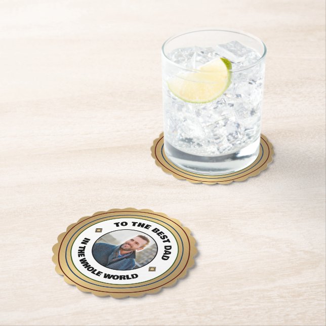 Posavasos De Papel Foto del personalizado mejor padre (In situ)