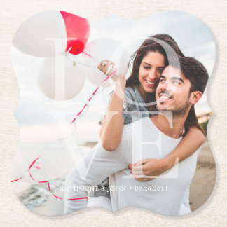 Posavasos De Papel Foto superpuesta moderna de "AMOR"