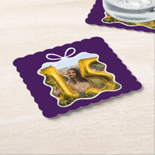 Posavasos De Papel Fotografía de Cinta Moderna Quinceanera