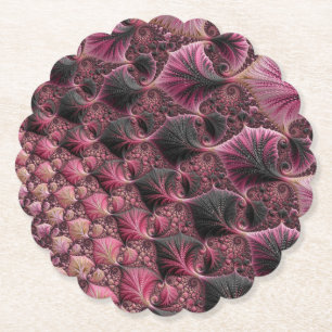 Posavasos De Papel Fractal rosa