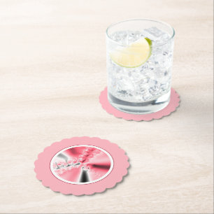 Posavasos De Papel Fractal rosa de burro