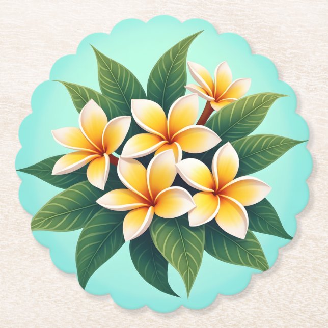 Posavasos De Papel Frangipanis Golden Glow (Anverso)