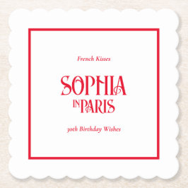 Posavasos De Papel French Kisses & 30th Birthday Wishes Paris Party