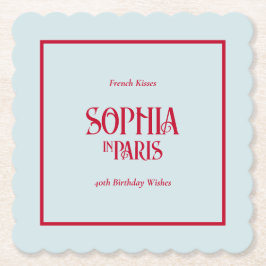 Posavasos De Papel French Kisses & 40th Birthday Wishes Paris Party
