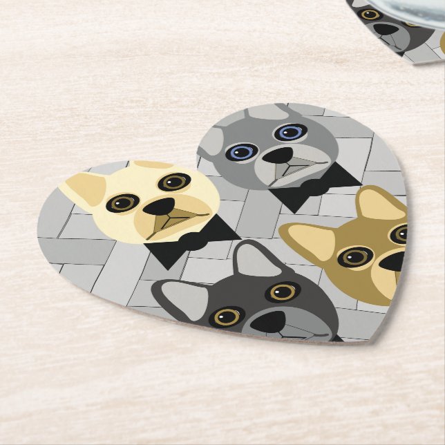 Posavasos De Papel Frenchie Coasters (En perspectiva)