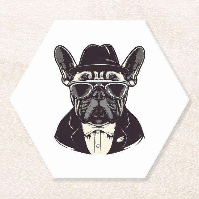 Posavasos De Papel Frenchie The Gangster (Anverso)