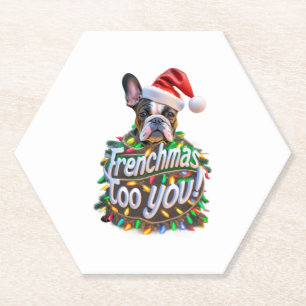 Posavasos De Papel Frenchmas también Bulldoges Navidades de árboles d