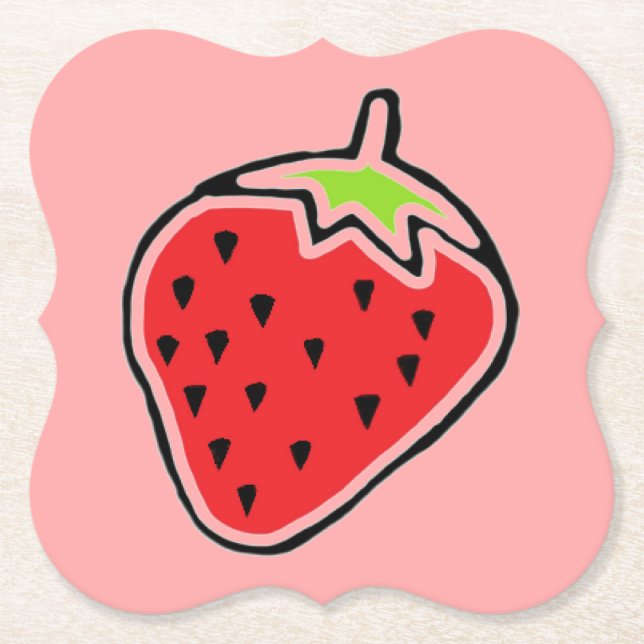 Posavasos De Papel Fresa (Anverso)