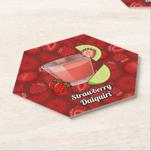 Posavasos De Papel Fresa Daiquiri Papel