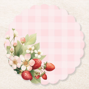 Posavasos De Papel Fresa rosa ginebra bebé ducha