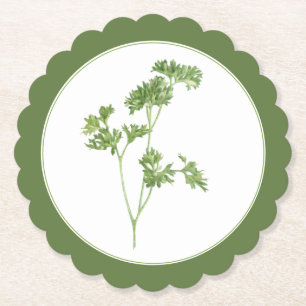 Posavasos De Papel Fresas redondas de vieira FRESH PARSLEY (-texto) V
