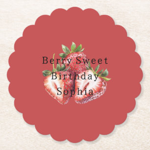 Posavasos De Papel Fresas Rojas Cumpleaños Dulce Como una Mora