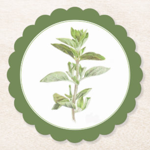 Posavasos De Papel FRESH OREGANO Viñeta redonda de la montaña rusa -t