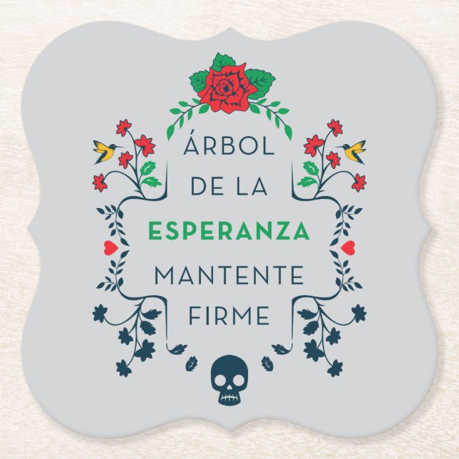 Posavasos De Papel Frida Kahlo el | Árbol De La Esperanza (Anverso)