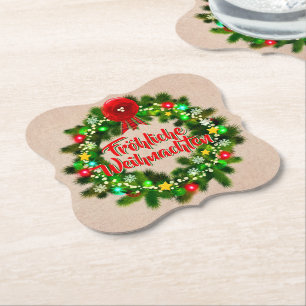 Posavasos De Papel Frohe Weihnachten Untersetzer Navidades