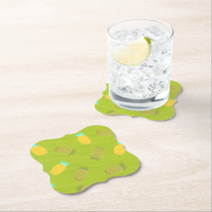 Posavasos De Papel Frutas Tropicales de Verano Kiwi Verde