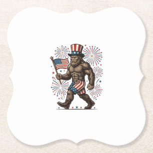 Posavasos De Papel Fuegos Artificiales Patrióticos Sasquatch Grabado