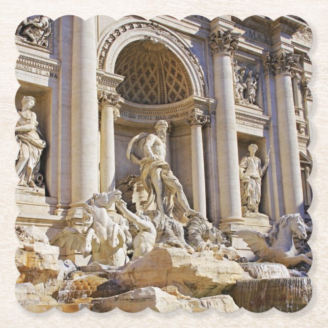 Posavasos De Papel Fuente de Trevi Roma Fotografía (Anverso)