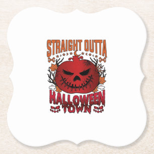 Posavasos De Papel Fuera de Halloween Town Fantasmas de Calabaza Rojo