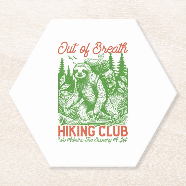 Posavasos De Papel Fuera del Breath Funny Club de Senderismo (Anverso)