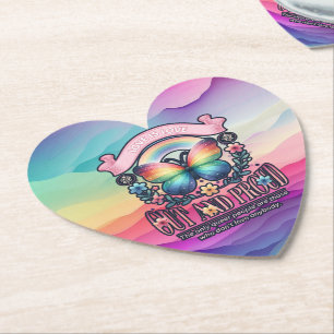 Posavasos De Papel Fuera y orgulloso Fiesta del Orgullo Gay