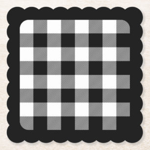 Posavasos De Papel Funda de búfalo negra y blanca de borde negro
