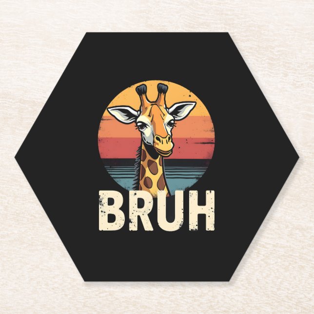 Posavasos De Papel Funny Animal Giraffe Meme Face Festive Xmas T-Shir (Anverso)