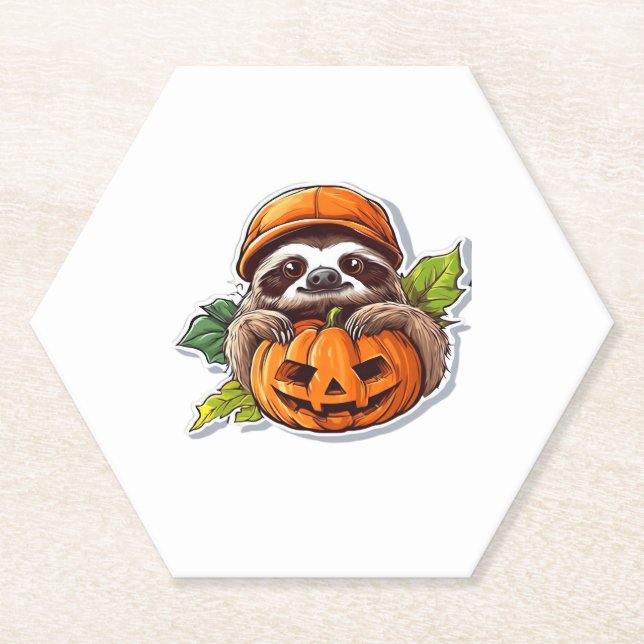 Posavasos De Papel Funny Camiseta Clásica Pegatina de Halloween (Anverso)