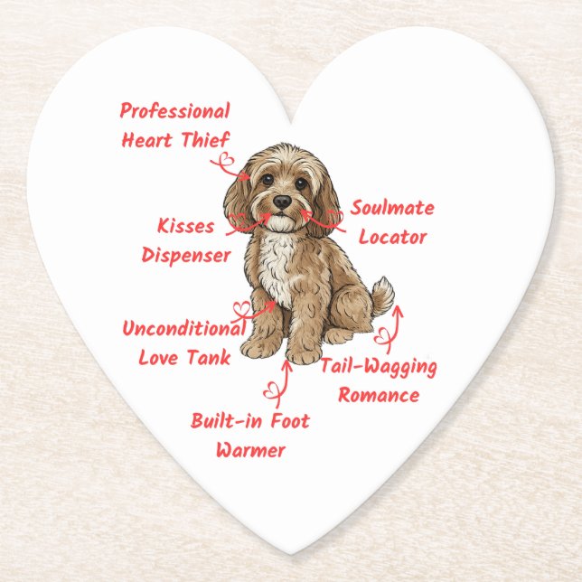 Posavasos De Papel Funny Cockapoo Anatomy - Unique Valentine Gift (Anverso)