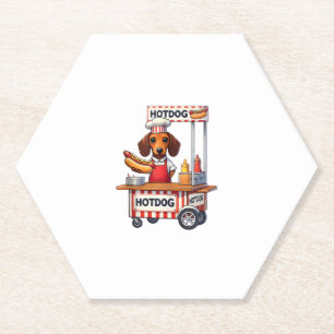 Posavasos De Papel Funny Dachshund Dog Hotdog Sandwich Weenie Sausage