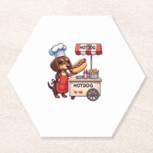 Posavasos De Papel Funny Dachshund Perro Weiner Sausage Hotdog Sandwi
