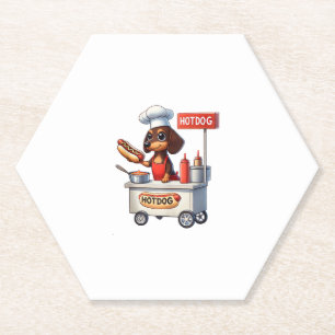 Posavasos De Papel Funny Dachshund Sausage Dog Weenie Hotdog Sandwich