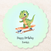Funny dinosaur Skateboard Niños de fiesta de cumpl