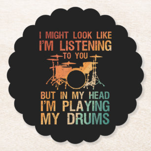 Posavasos De Papel Funny Drummer Art Para Hombres Mujeres Reproductor